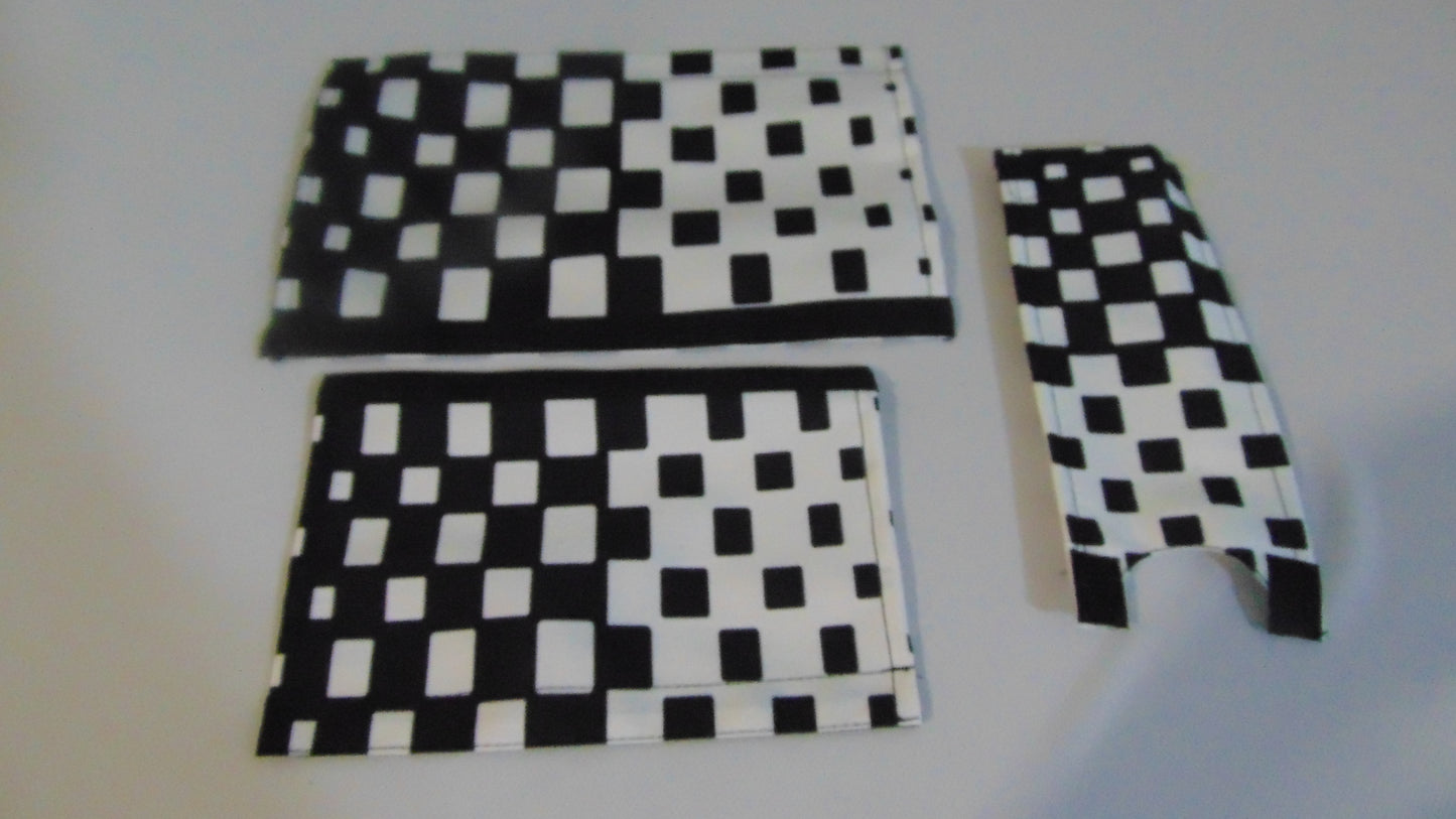 Checkered Black and White Progresive BMX pads, Old School BMX Crash Pads