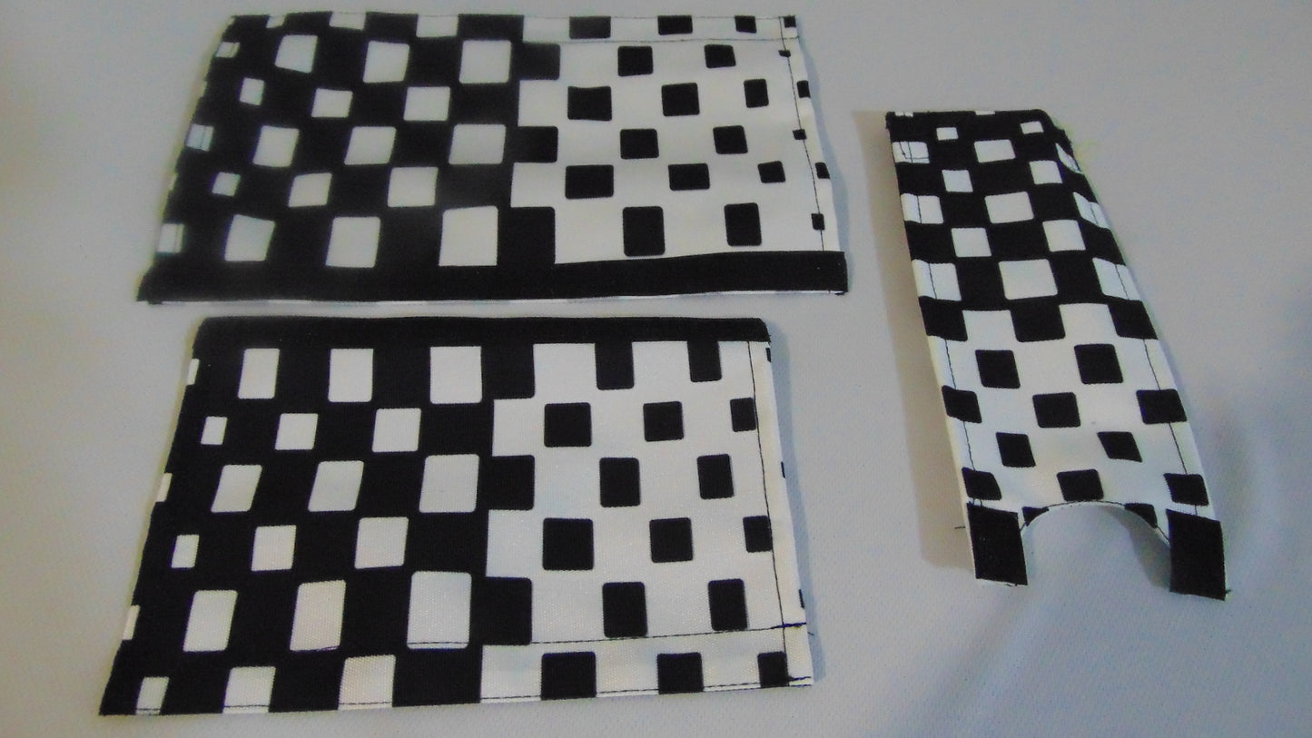 Checkered Black and White Progresive BMX pads, Old School BMX Crash Pads