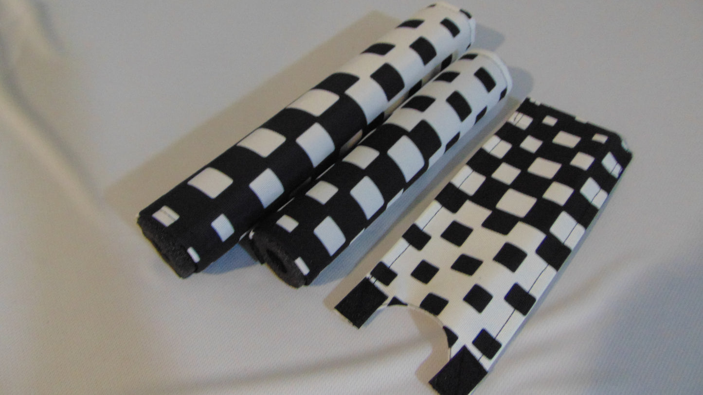 Checkered Black and White Progresive BMX pads, Old School BMX Crash Pads