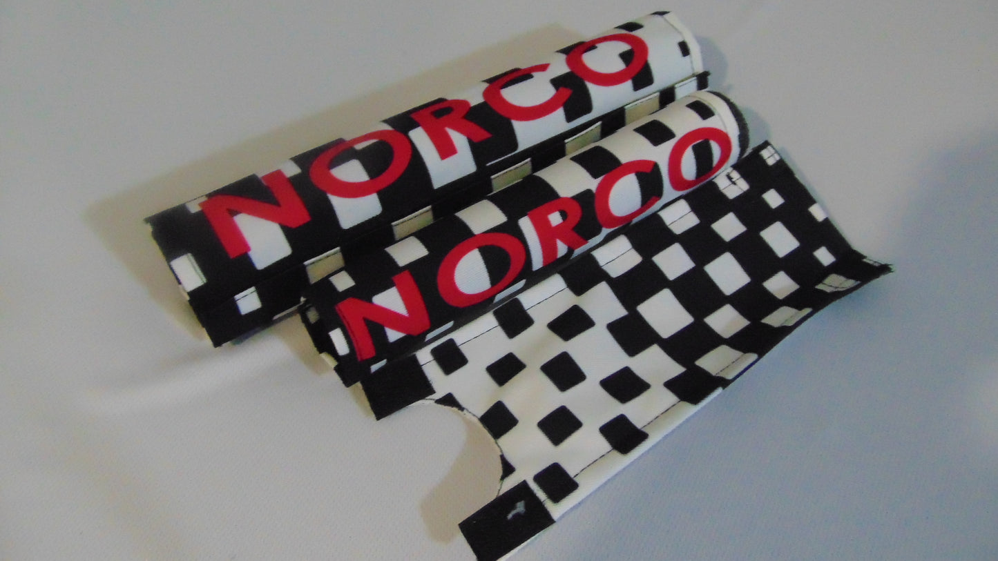 Checkered Black and White Norco BMX padset, Old School Classic BMX padset