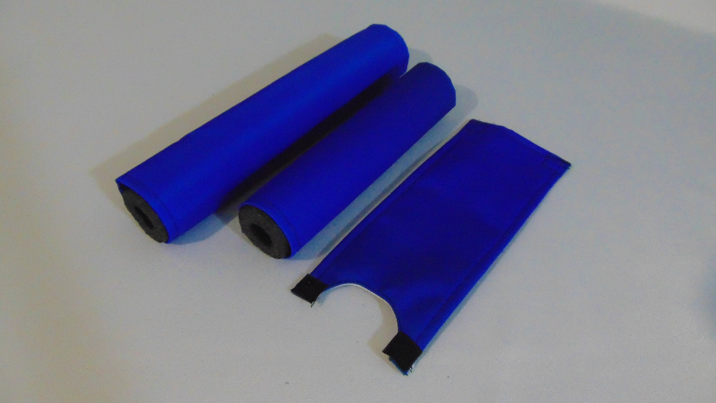 CLASSIC SOLID BLUE BIKE BMX PAD SET STEM HANDLEBAR TOP TUBE BIKE PADS SOLID BLUE CRASHPADSET