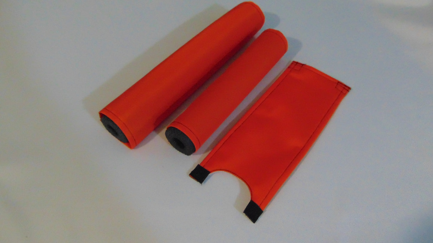 CLASSIC SOLID ORANGE BIKE BMX PAD SET STEM HANDLEBAR TOP TUBE BIKE PADS SOLID ORANGE CRASHPADSET