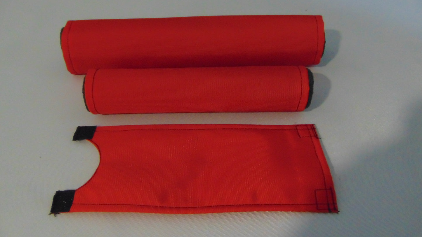 CLASSIC SOLID RED BIKE BMX PAD SET STEM HANDLEBAR TOP TUBE BIKE PADS SOLID RED CRASHPADSET