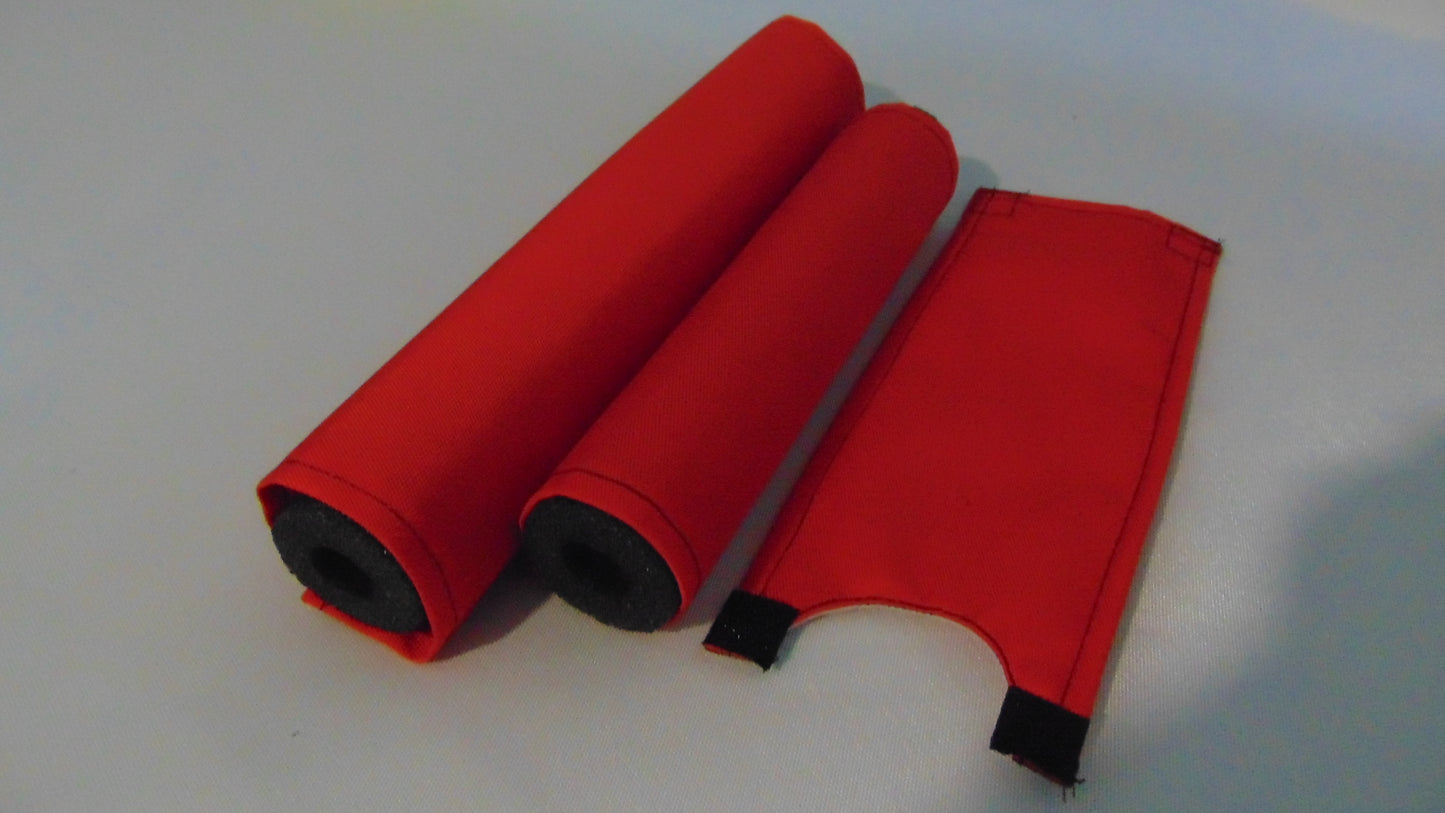 CLASSIC SOLID RED BIKE BMX PAD SET STEM HANDLEBAR TOP TUBE BIKE PADS SOLID RED CRASHPADSET