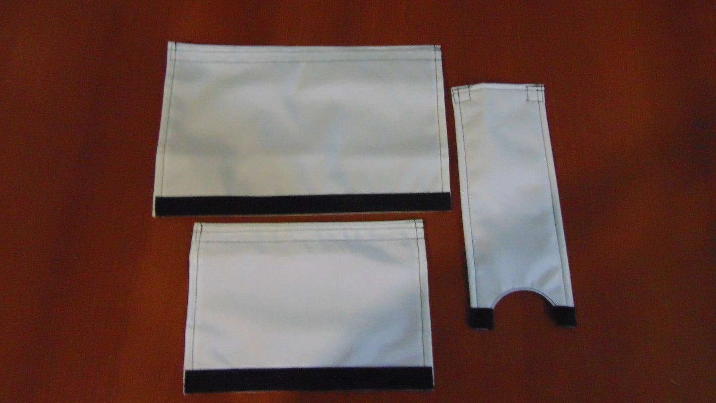 CLASSIC SOLID WHITE BIKE BMX PAD SET STEM HANDLEBAR TOP TUBE BIKE PADS SOLID WHITE CRASHPADSET (1)