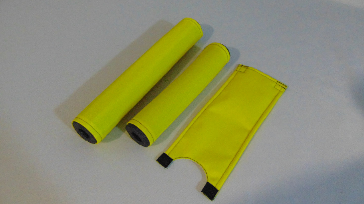 CLASSIC SOLID YELLOW BIKE BMX PAD SET STEM HANDLEBAR TOP TUBE BIKE PADS SOLID YELLOW CRASHPADSET