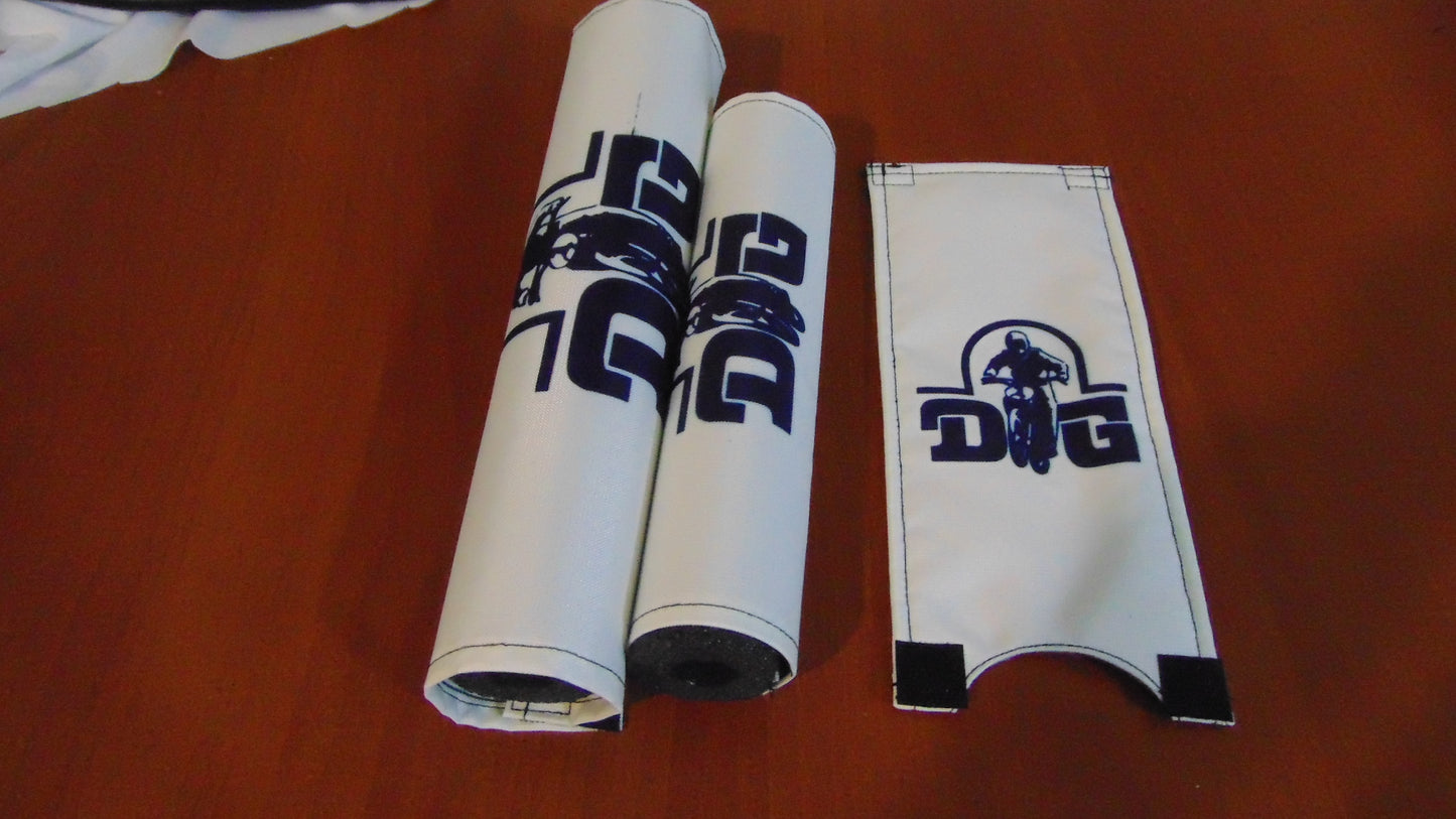 DG Old School BMX Padset, White DG MX padsets