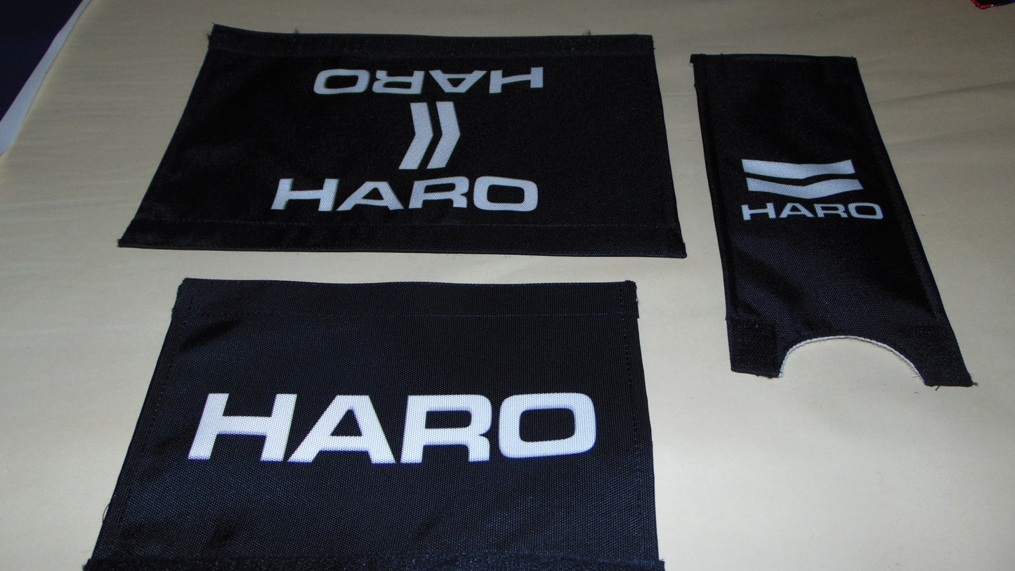 Haro Black BMX Old School Padset, Black Haro BMX Crash Padset