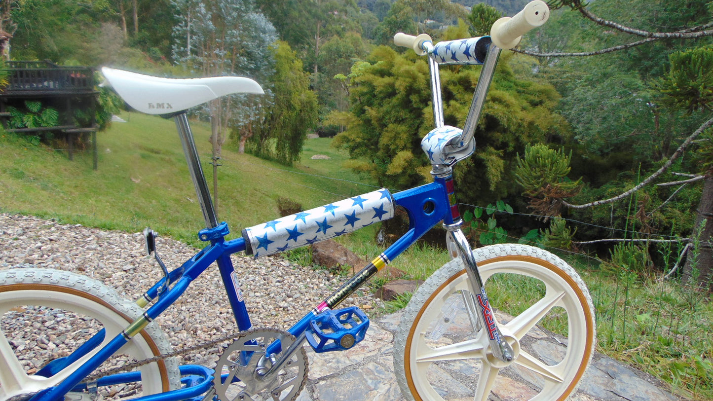 Stars and Chrome Padset, Old School Trick Star Padset Blue and Chrome
