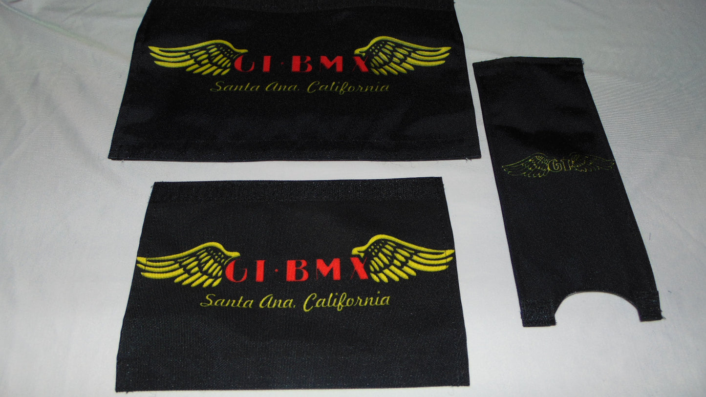 GT BMX Padsets, Black GT Wings Padsets, Ols School Pad Set