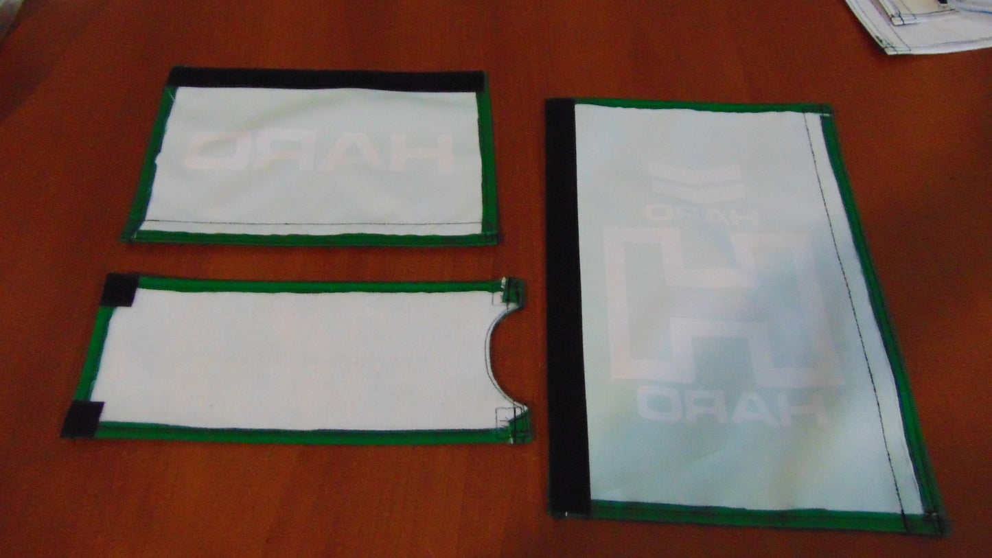 Haro Green BMX Old School Padset, Green Haro BMX Crash Padset Big Logo