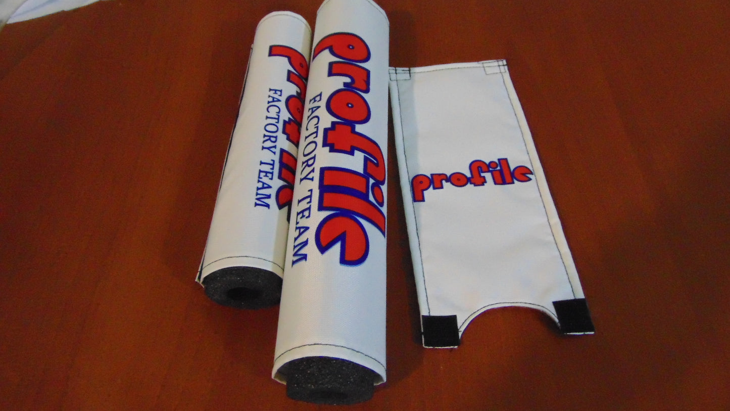 Profile BMX Padsets, White Profile BMX Crashpads