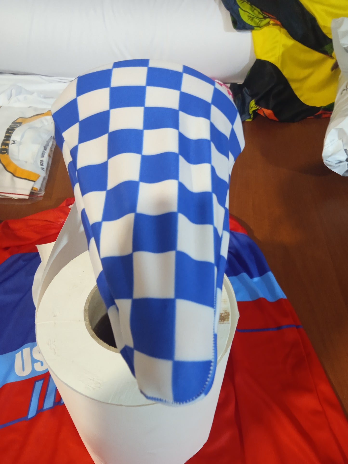 BMX Bicycle Seat Cover Vintage Style Bike Saddle Cover Old School Checkered Blue White