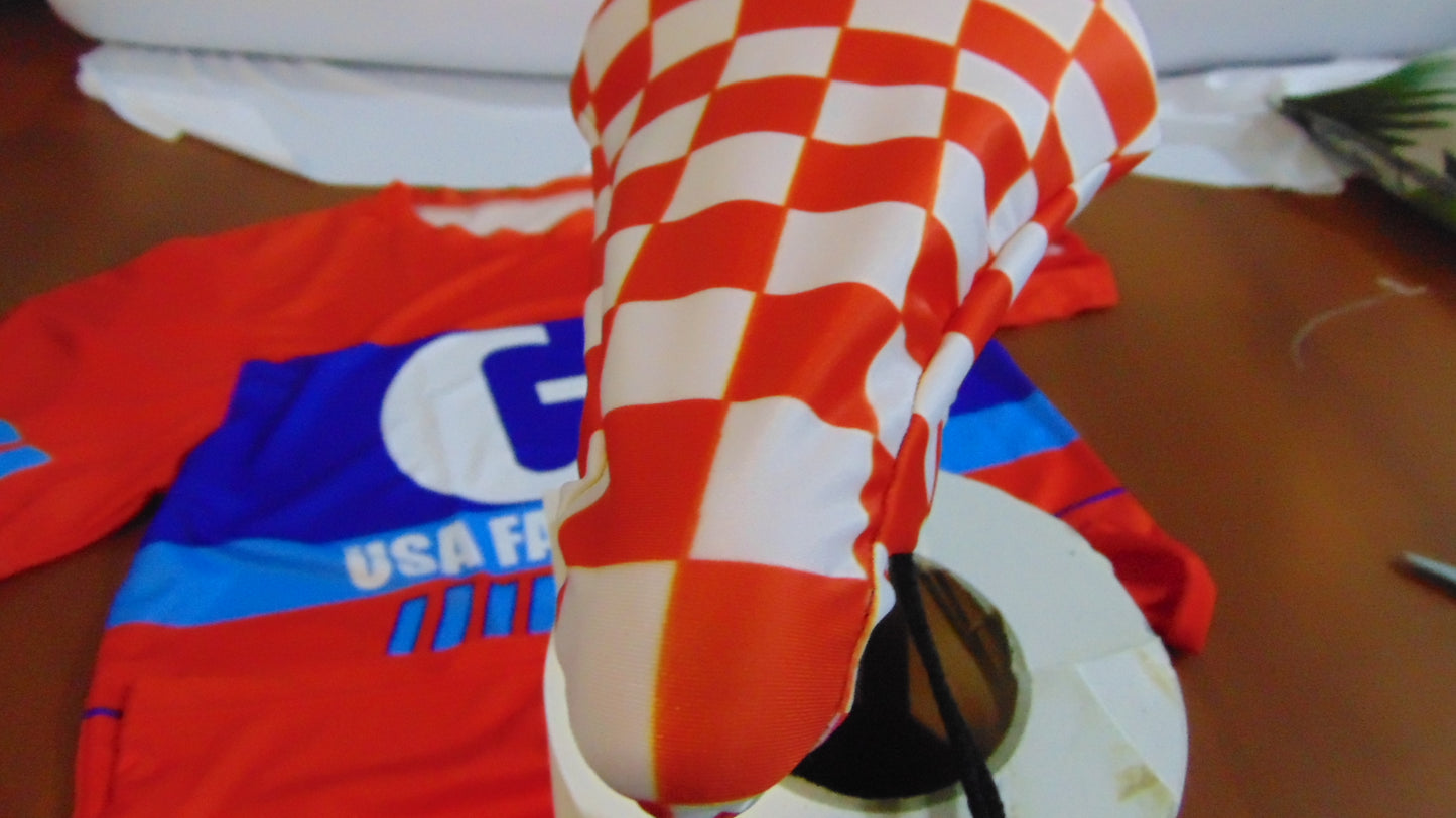 BMX Bicycle Seat Cover Vintage Style Van Max Bike Saddle Cover Old School Checked Red White