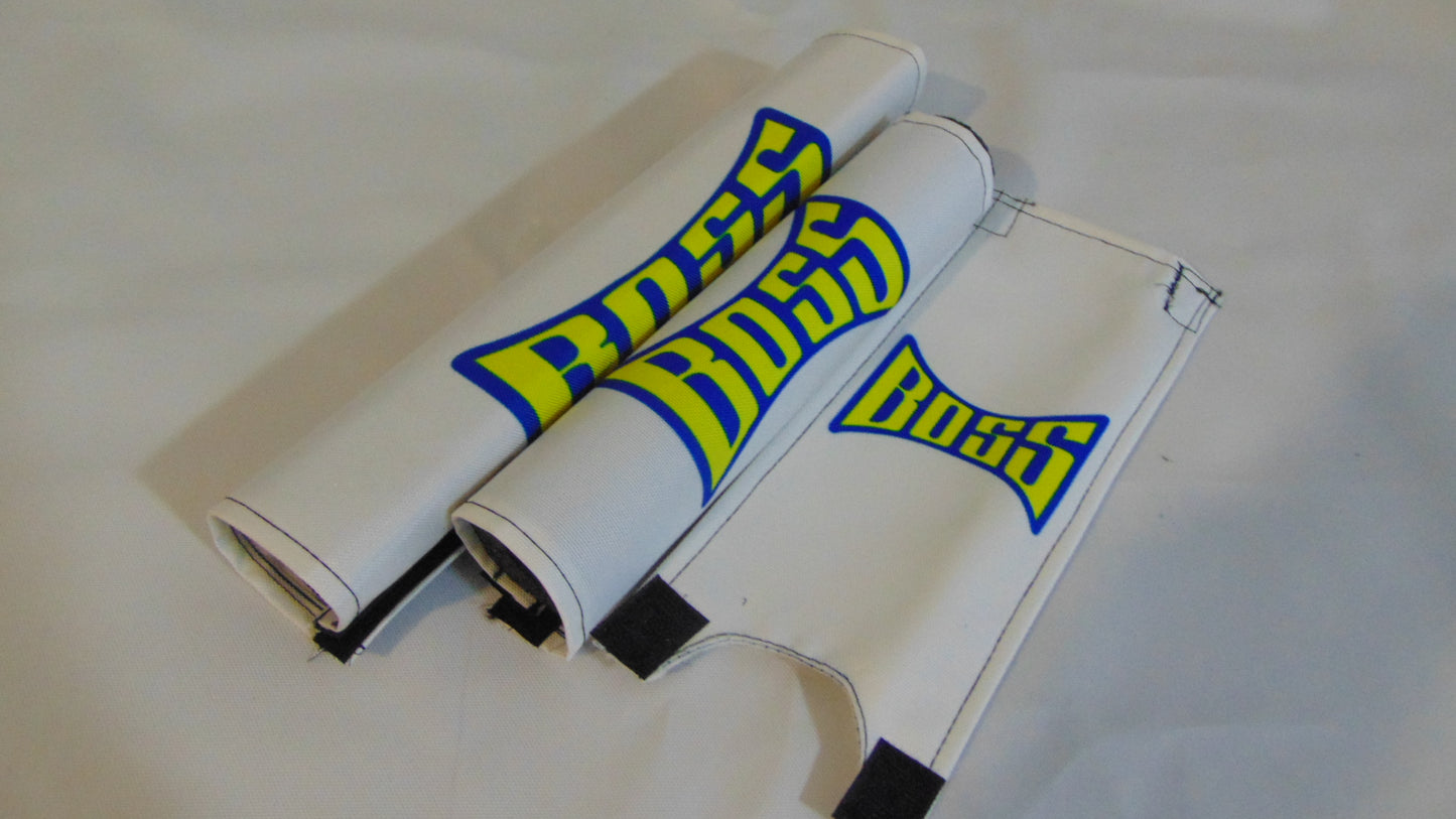 Boss BMX pads, White BMX Crash Padsets