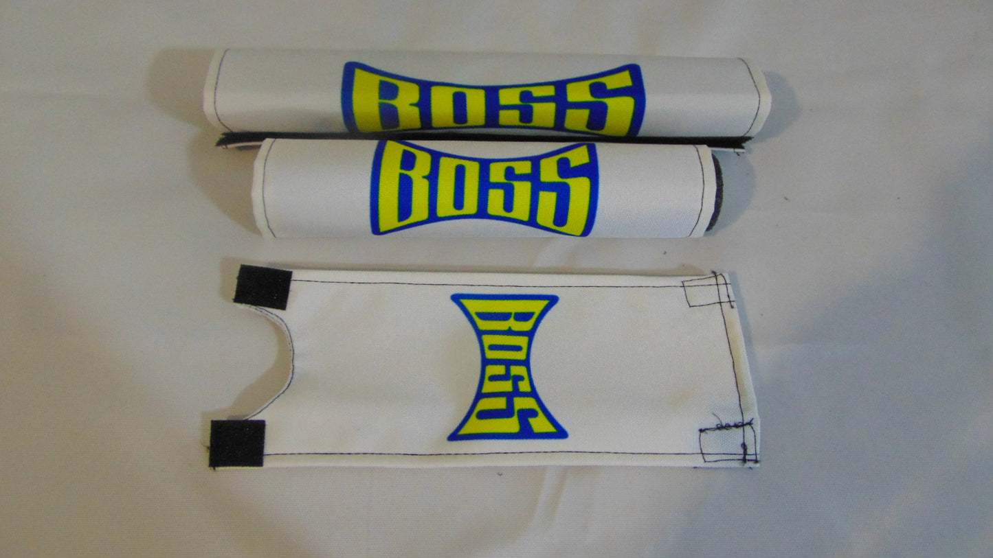 Boss BMX pads, White BMX Crash Padsets