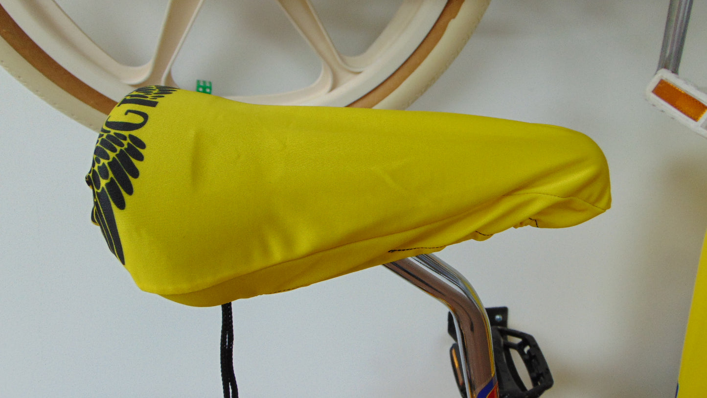 BMX Bicycle Seat Cover Vintage Style Bike Saddle Cover Old School GT Yellow