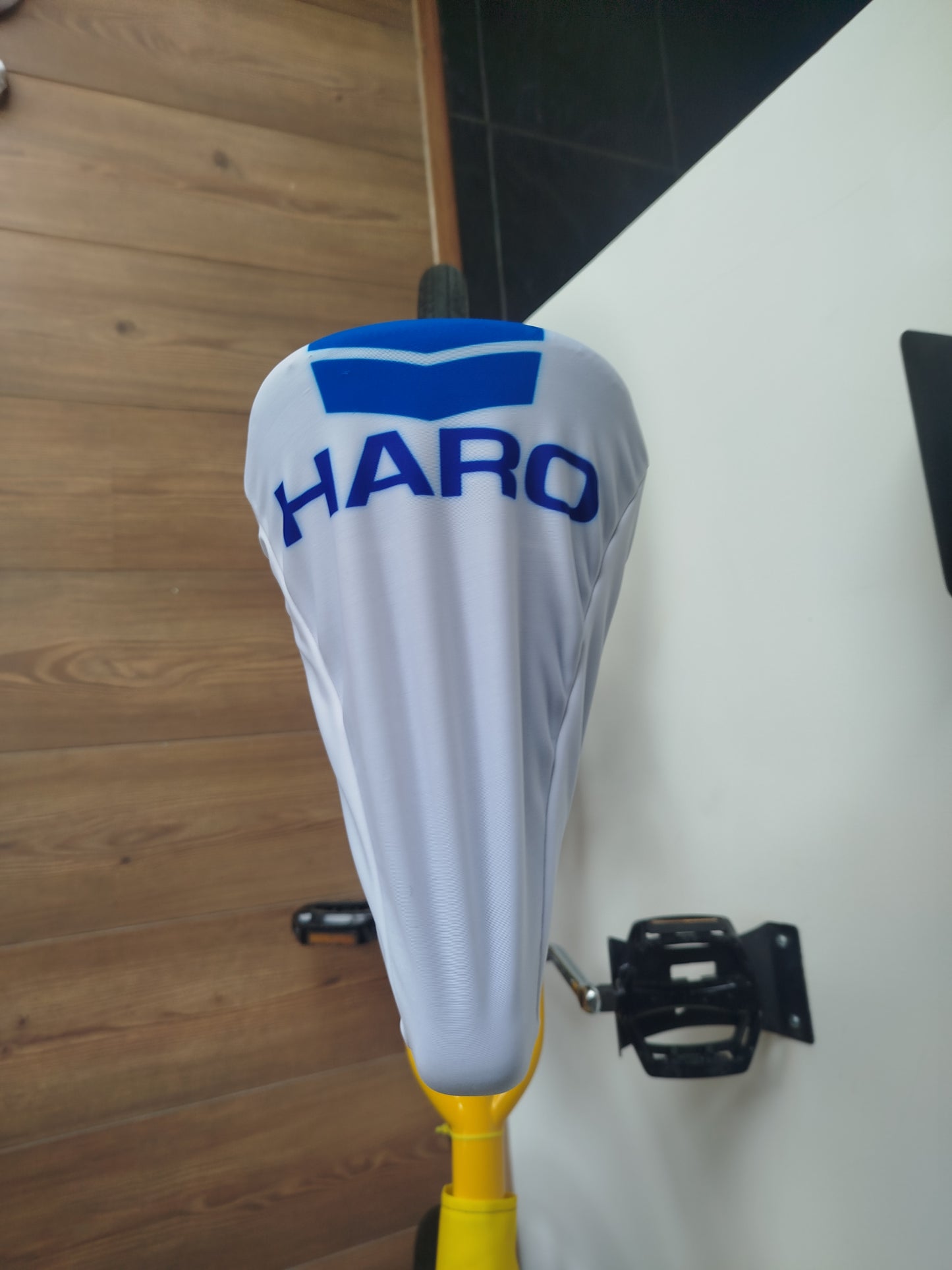 BMX Bicycle Seat Cover Vintage Style Bike Saddle Cover Old School Haro White