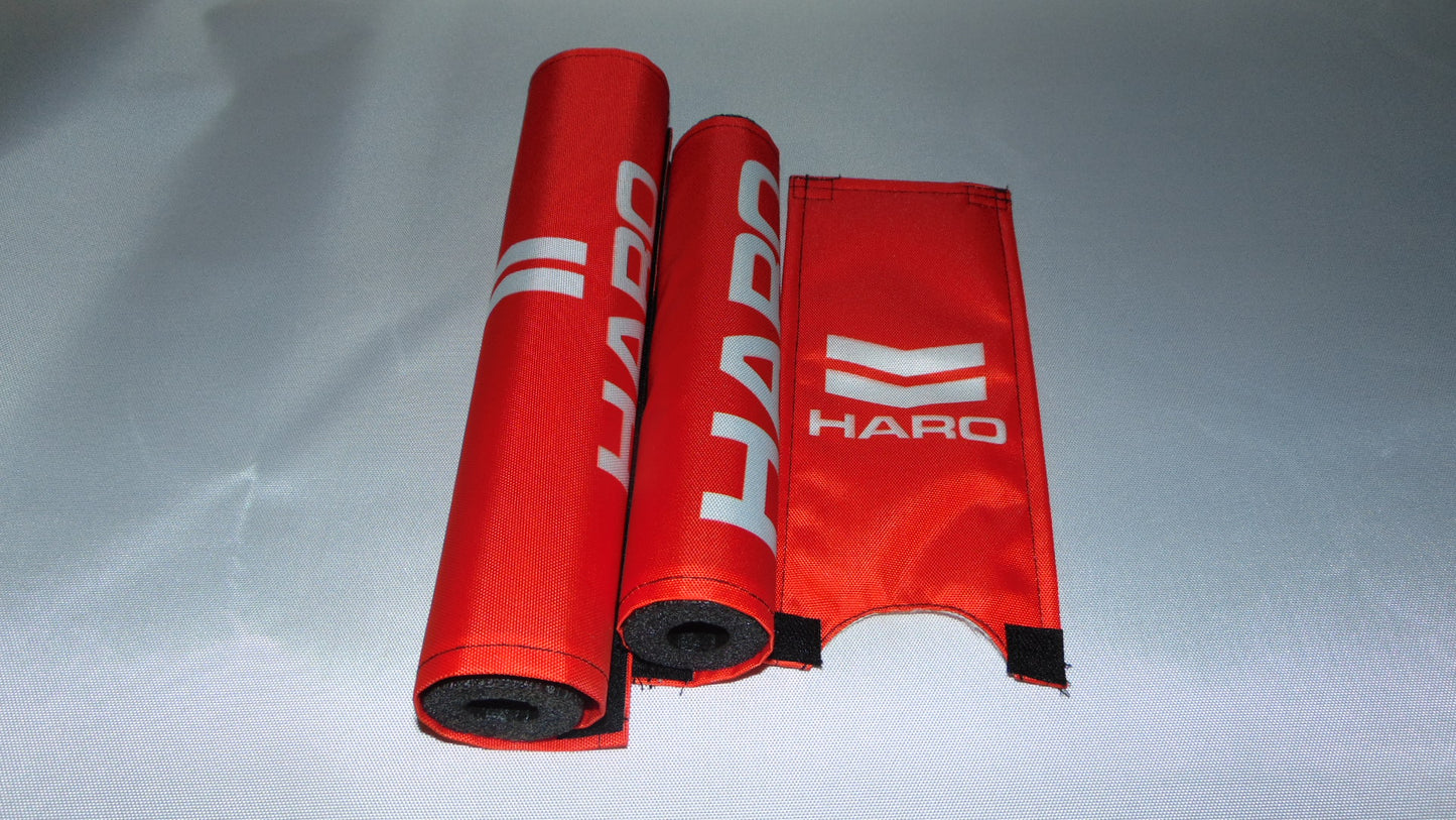 Haro Red BMX Old School Padset, Red Haro BMX Crash Padset Big Logo