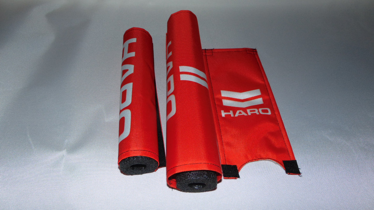 Haro Red BMX Old School Padset, Red Haro BMX Crash Padset Big Logo