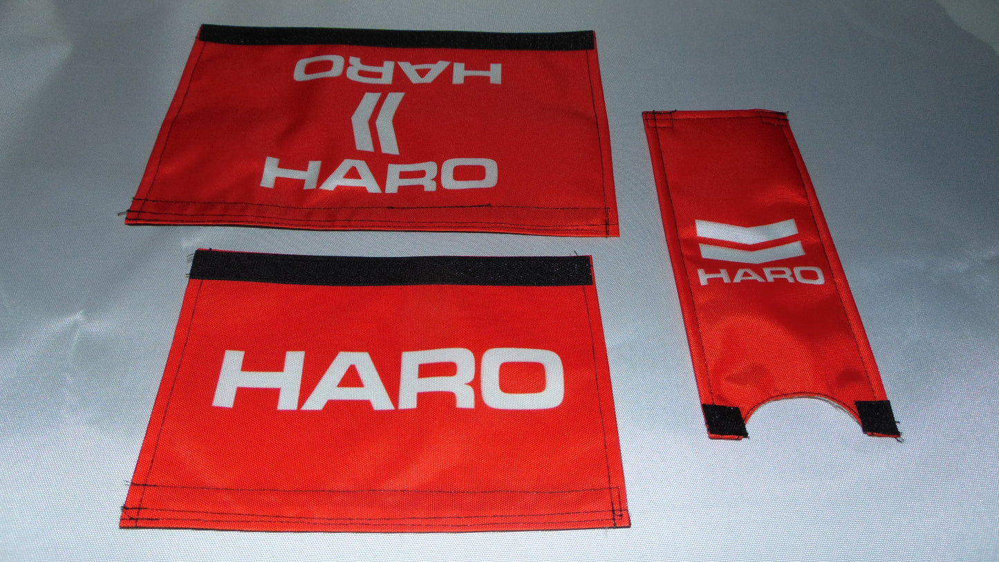 Haro Red BMX Old School Padset, Red Haro BMX Crash Padset Big Logo