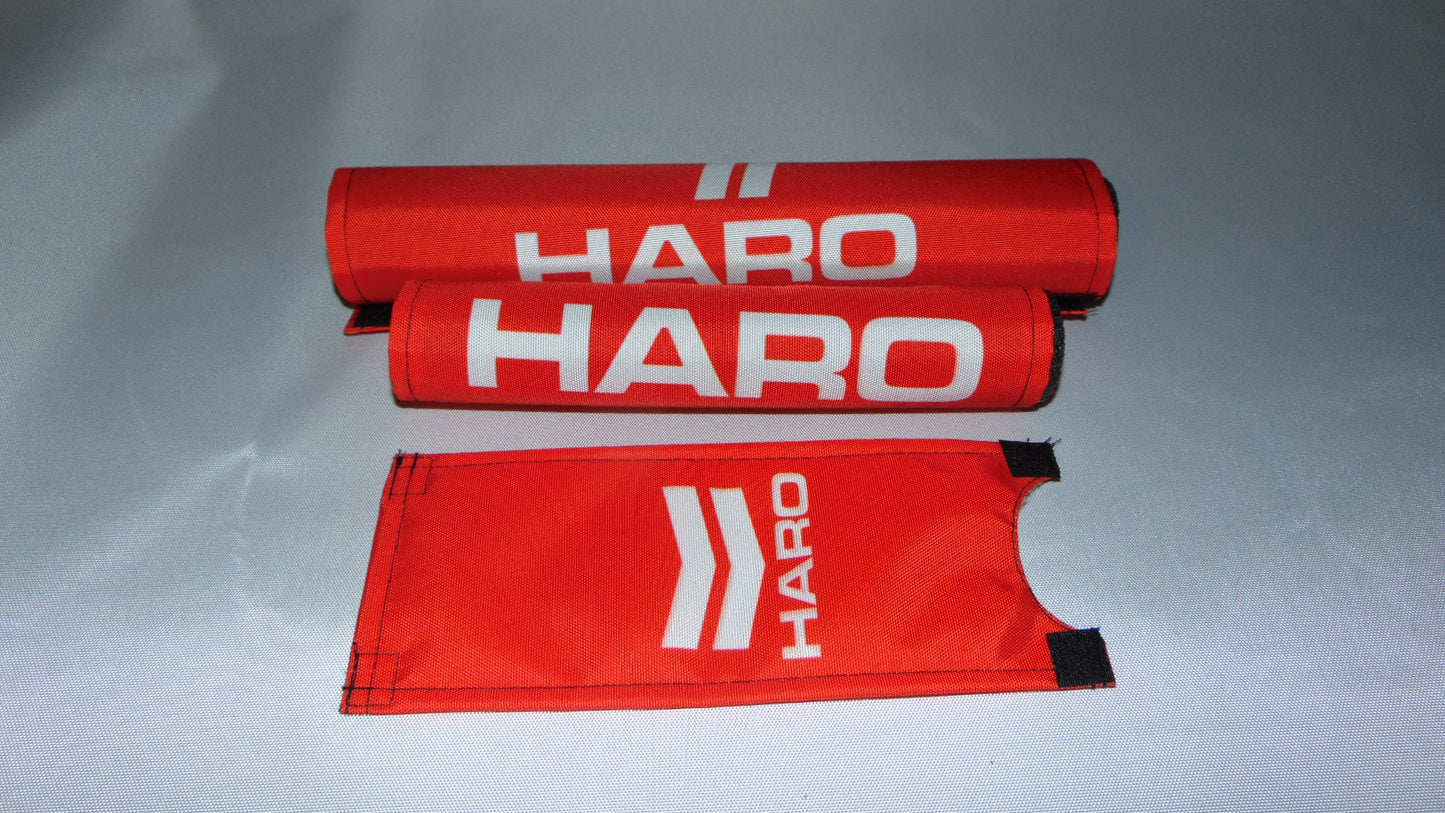 Haro Red BMX Old School Padset, Red Haro BMX Crash Padset Big Logo