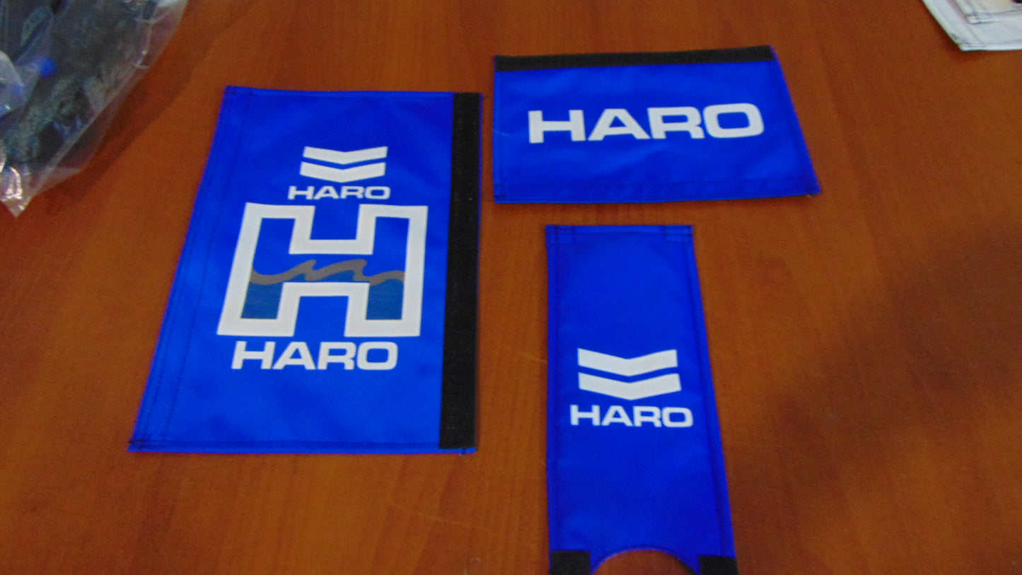 Haro Blue BMX Old School Padset, Blue Haro BMX Crash Padset Big Logo
