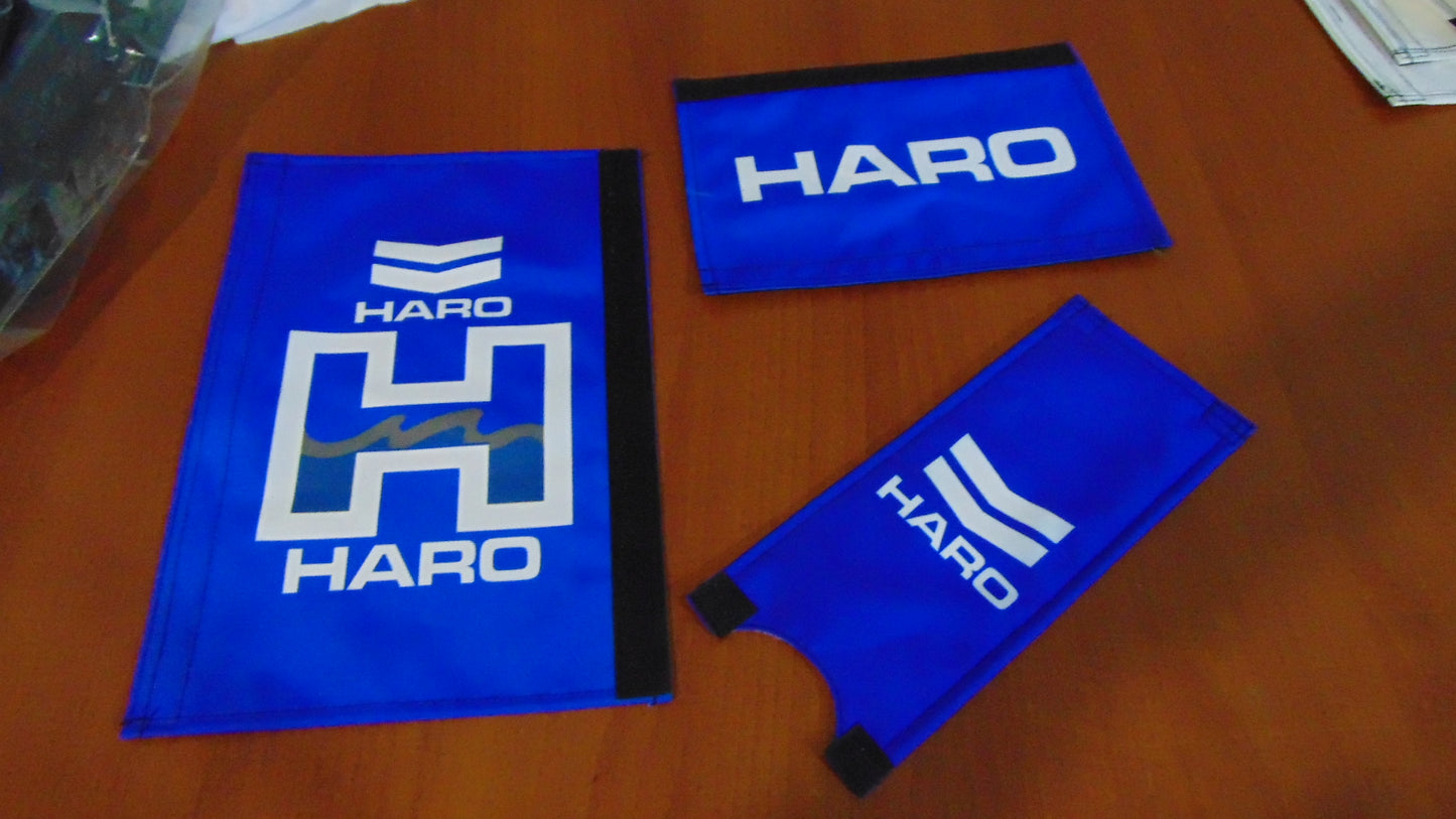 Haro Blue BMX Old School Padset, Blue Haro BMX Crash Padset Big Logo