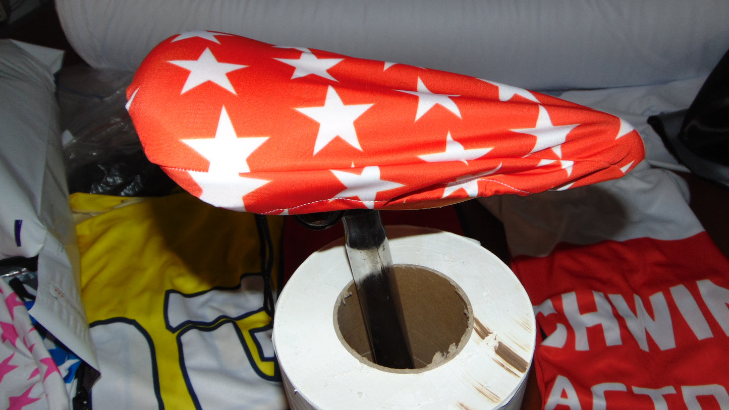 BMX Bicycle Seat Cover Vintage Style Bike Saddle Cover Old School Star Trick Star Red