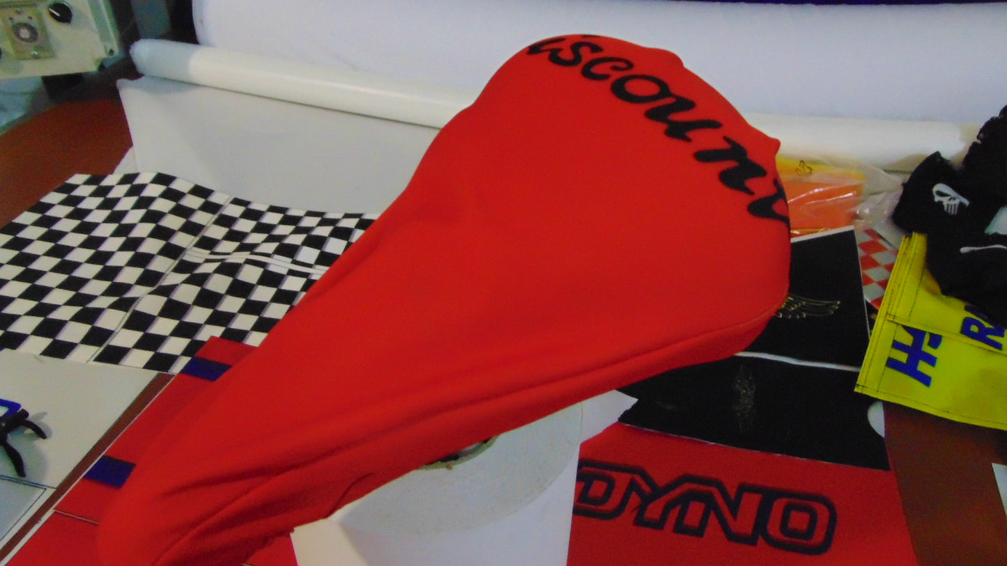 BMX Bicycle Seat Cover Vintage Style Bike Saddle Cover Old School Viscount Red Black RedYellow