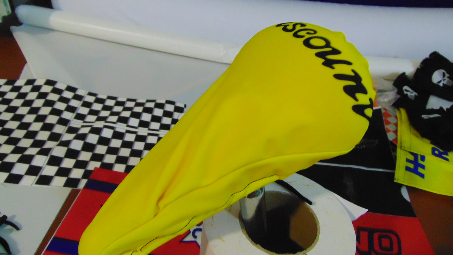 BMX Bicycle Seat Cover Vintage Style Bike Saddle Cover Old School Viscount Red Black RedYellow