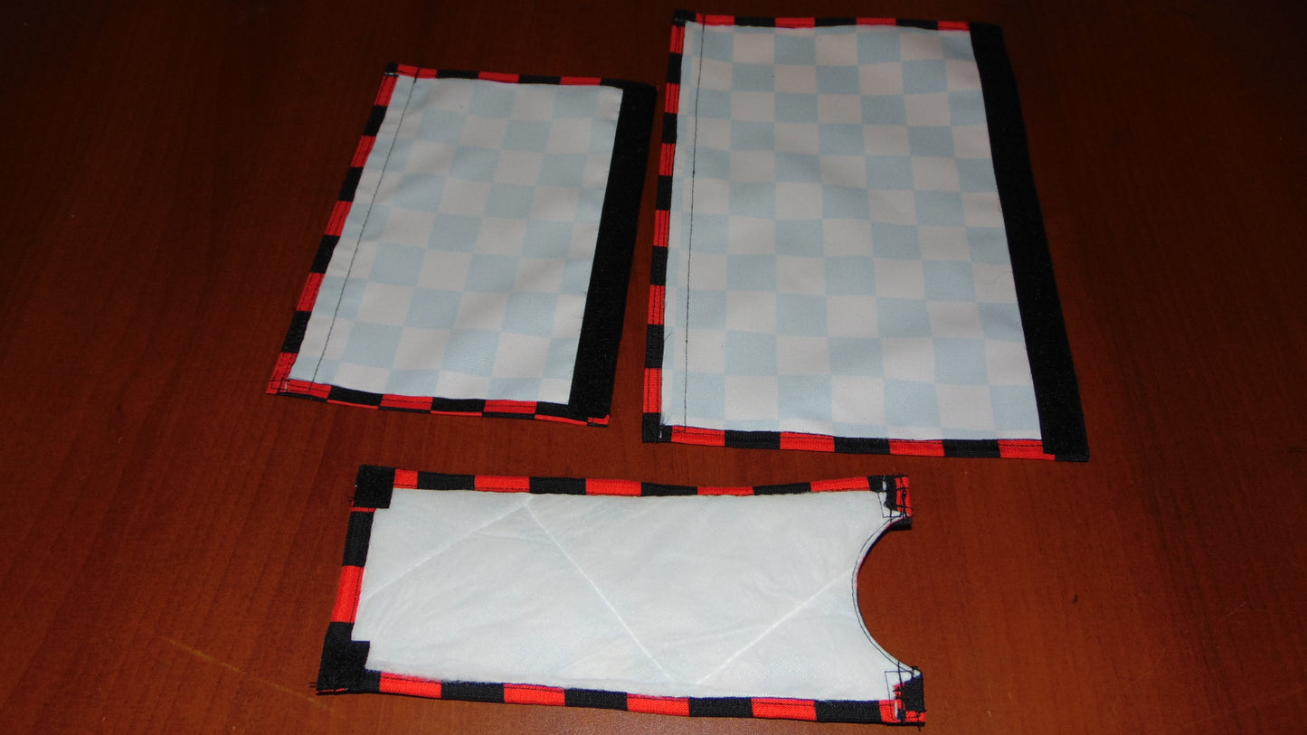 Red and Black Checkered Padset, Classic Black and Red Checkered BMX pads