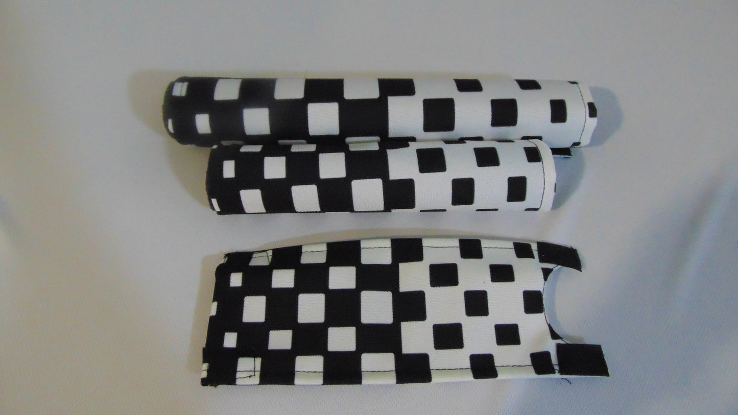 Checkered Black and White Progresive BMX pads, Old School BMX Crash Pads