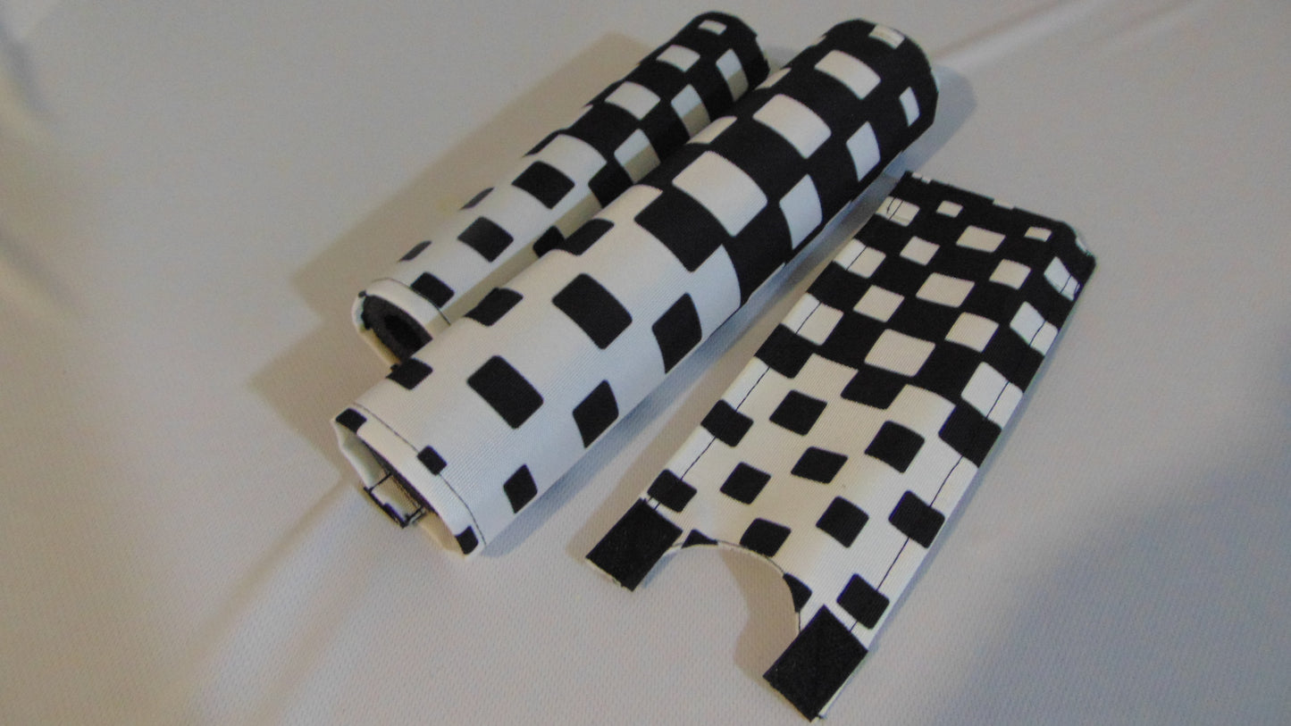 Checkered Black and White Progresive BMX pads, Old School BMX Crash Pads