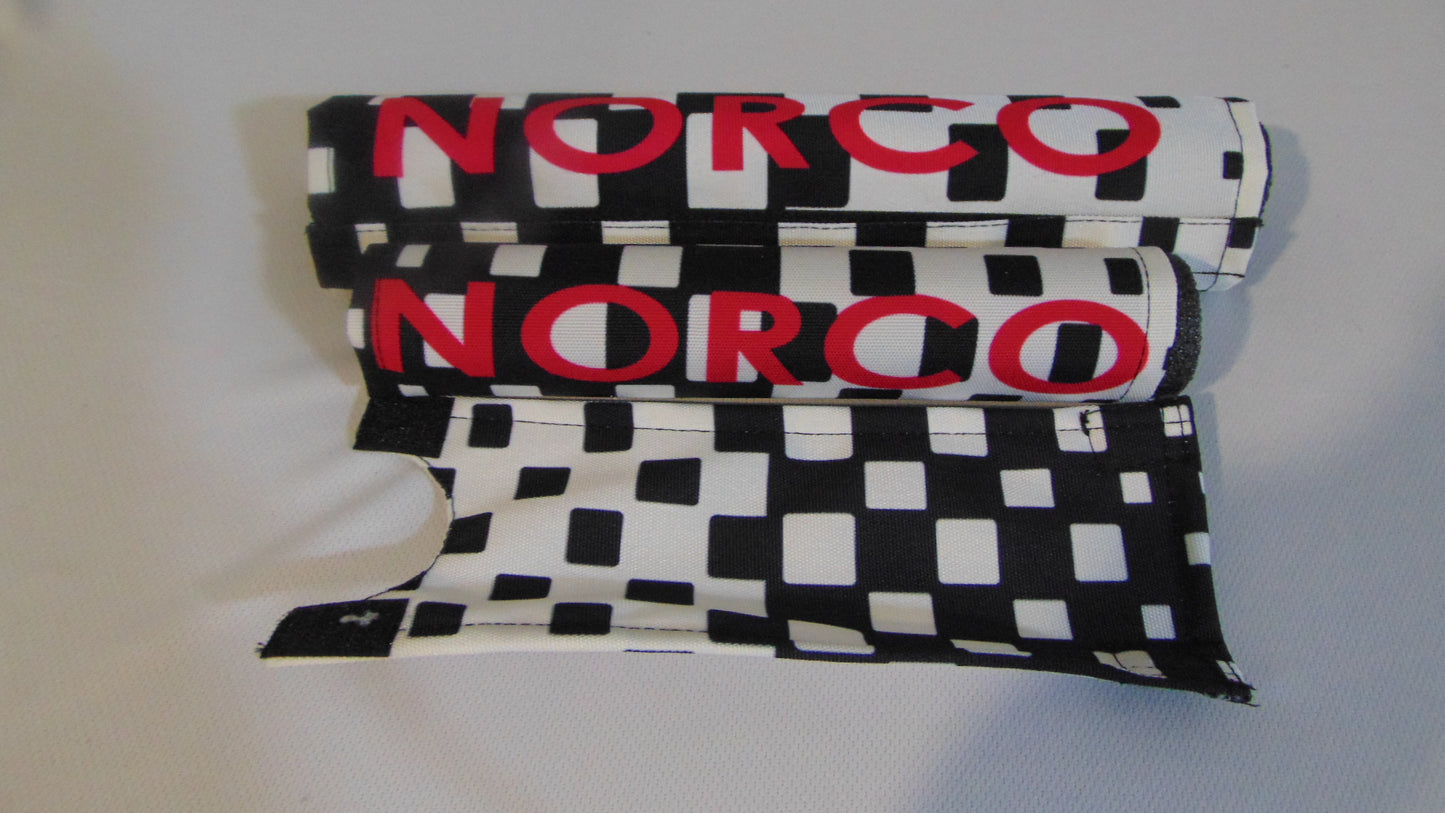 Checkered Black and White Norco BMX padset, Old School Classic BMX padset