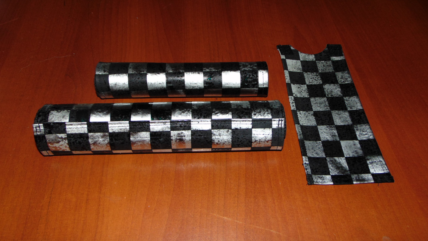 Checkered Chromed BMX padset, Old School Classic BMX padset