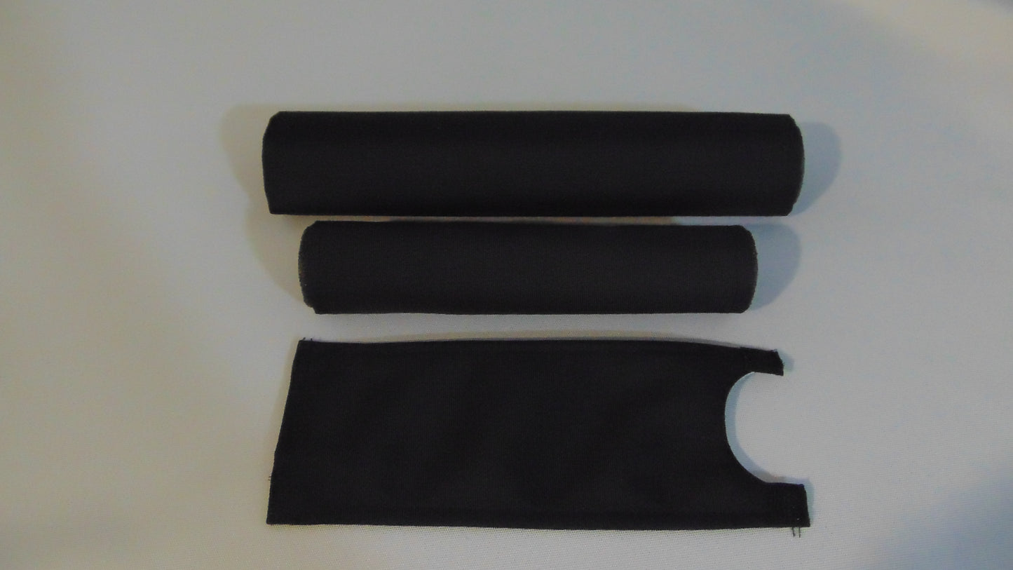 CLASSIC SOLID BLACK BIKE BMX PAD SET STEM HANDLEBAR TOP TUBE BIKE PADS SOLID BLACK CRASHPADSET