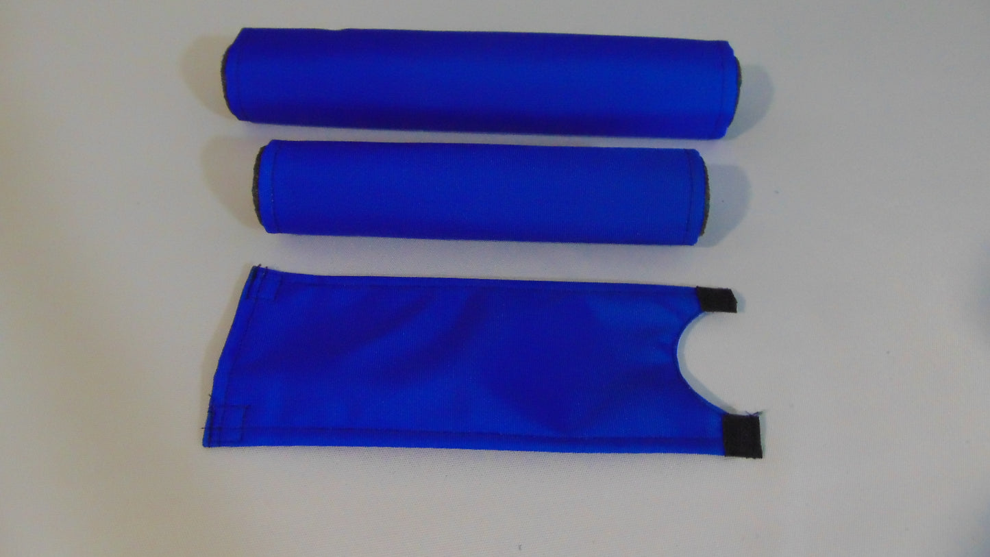 CLASSIC SOLID BLUE BIKE BMX PAD SET STEM HANDLEBAR TOP TUBE BIKE PADS SOLID BLUE CRASHPADSET