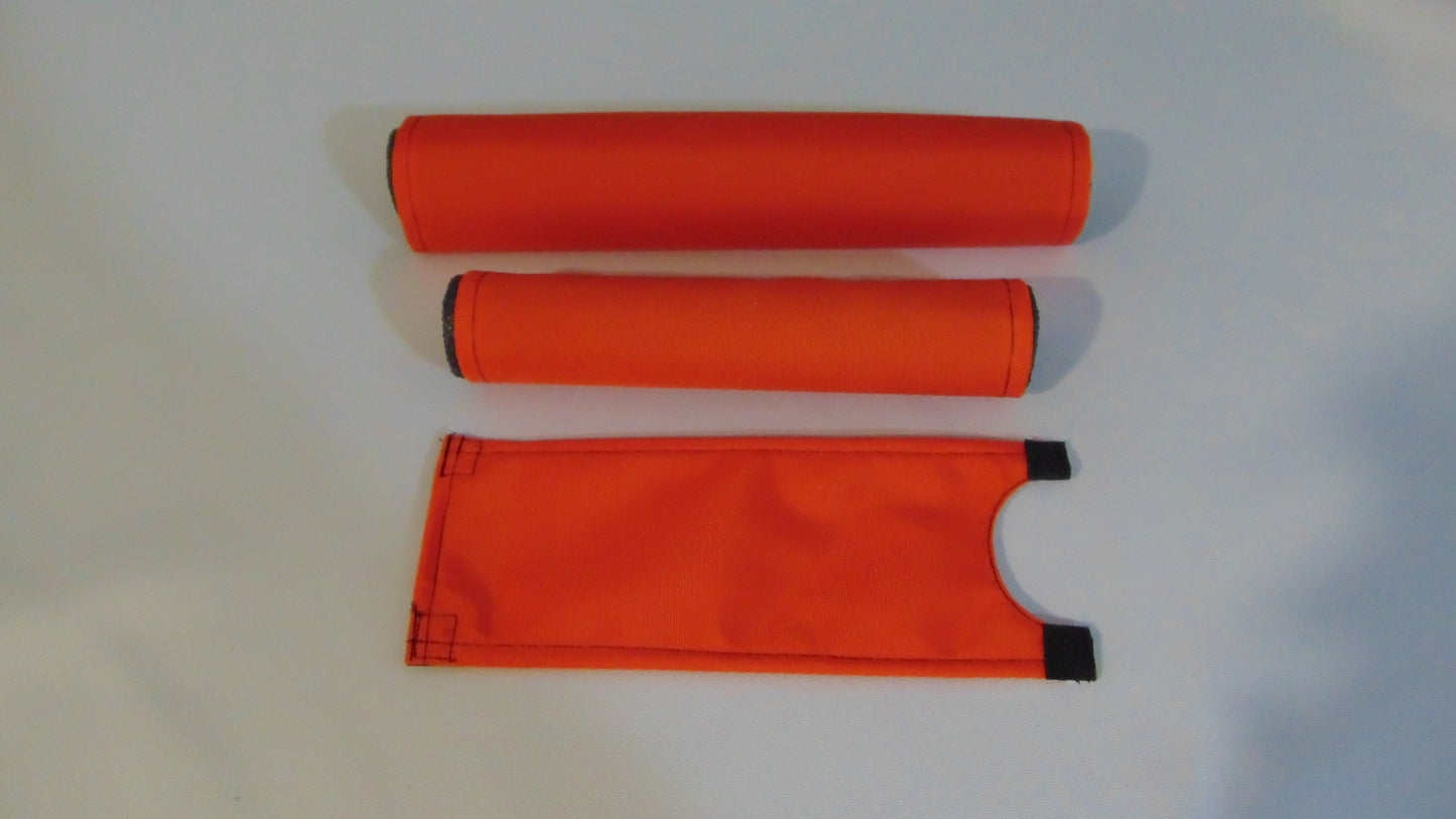 CLASSIC SOLID ORANGE BIKE BMX PAD SET STEM HANDLEBAR TOP TUBE BIKE PADS SOLID ORANGE CRASHPADSET