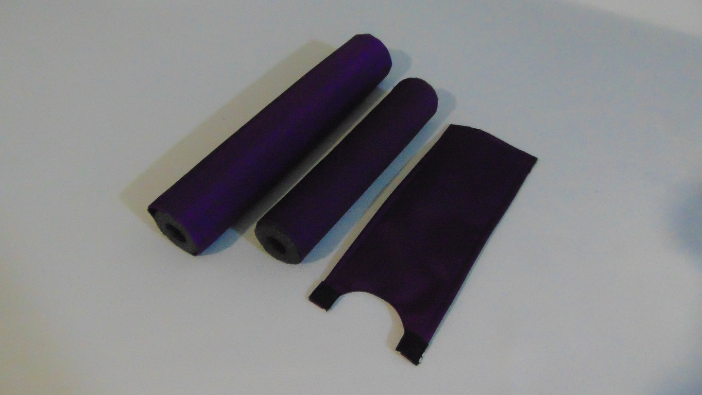 CLASSIC SOLID PURPLE BIKE BMX PAD SET STEM HANDLEBAR TOP TUBE BIKE PADS SOLID PURPLE CRASHPADSET