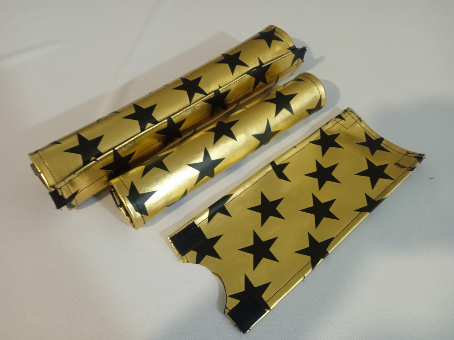 Gold And Star Chromed BMX padsets, BMX gold Padsets Trick Star