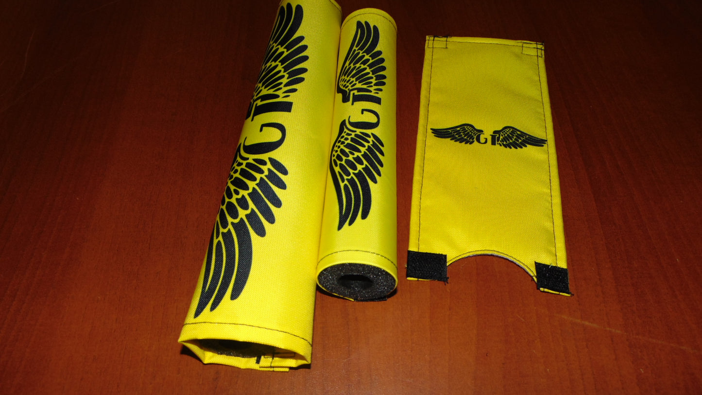GT BMX Padsets, Yellow GT Wings Padsets, Ols School Pad Set