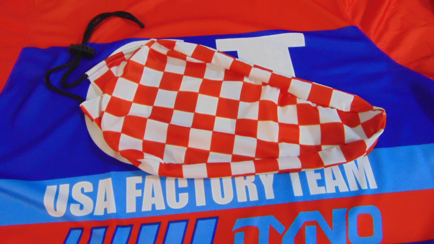 BMX Bicycle Seat Cover Vintage Style Van Max Bike Saddle Cover Old School Checked Red White