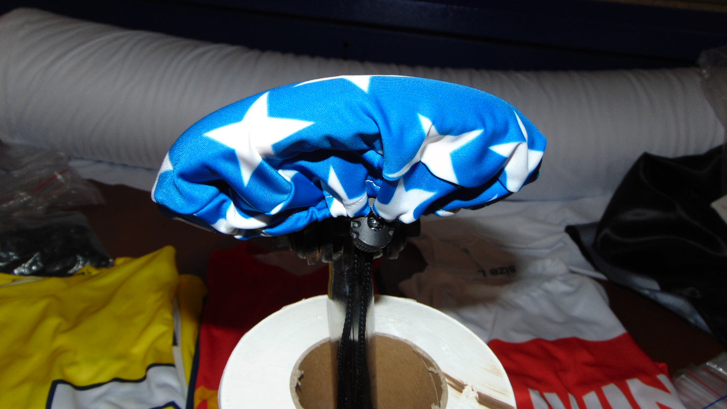 BMX Bicycle Seat Cover Vintage Style Bike Saddle Cover Old School Star Trick Star Blue