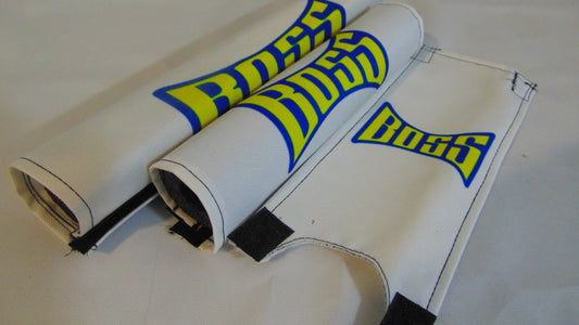 Boss BMX pads, White BMX Crash Padsets