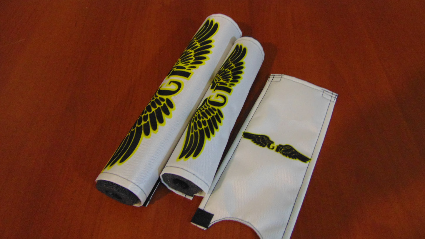 GT BMX Padsets, White GT Wings Padsets, Ols School Pad Set
