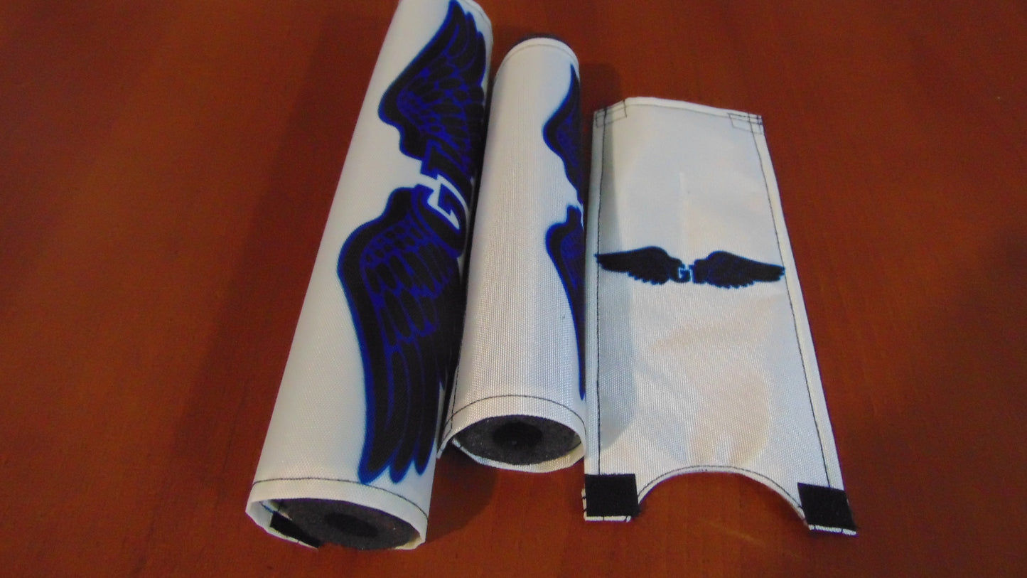 GT BMX Padsets, White GT Wings Padsets, Ols School Pad Set