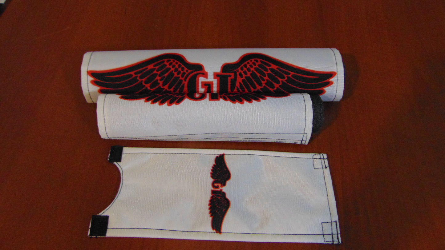 GT BMX Padsets, White GT Wings Padsets, Ols School Pad Set