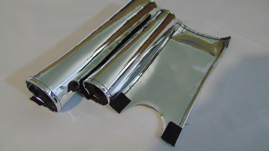 Chrome Silver Padset, Chrome Solid no Logo Old School BMX Padset
