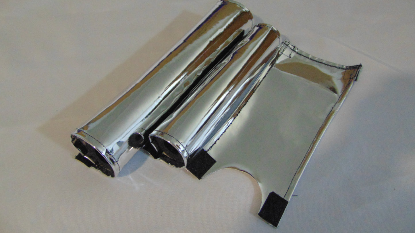 Chrome Silver Padset, Chrome Solid no Logo Old School BMX Padset